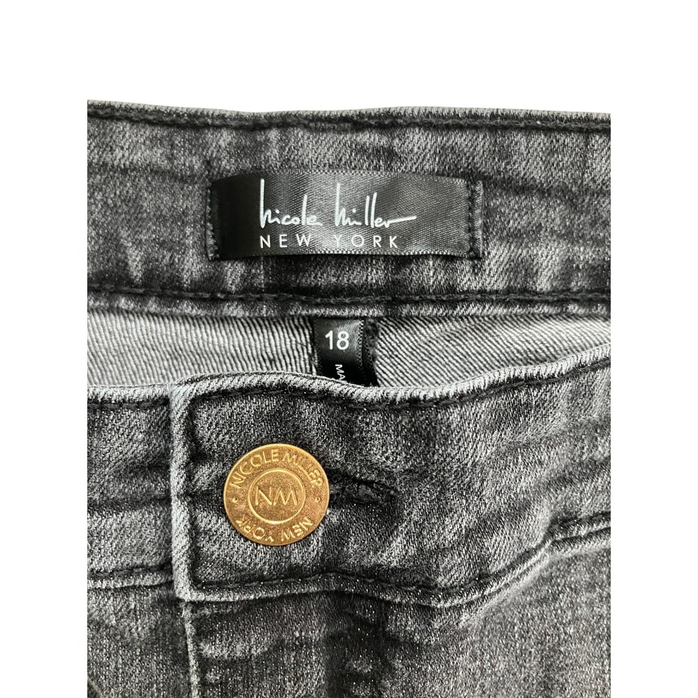Nicole Miller New York Womens Size 18 Gray Wash Straight Leg Denim Jeans - Picture 2 of 8